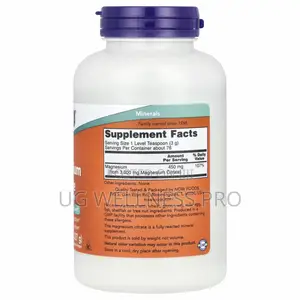 Now Foods Magnesium Citrate Pure Powder, 227 G (8 Oz