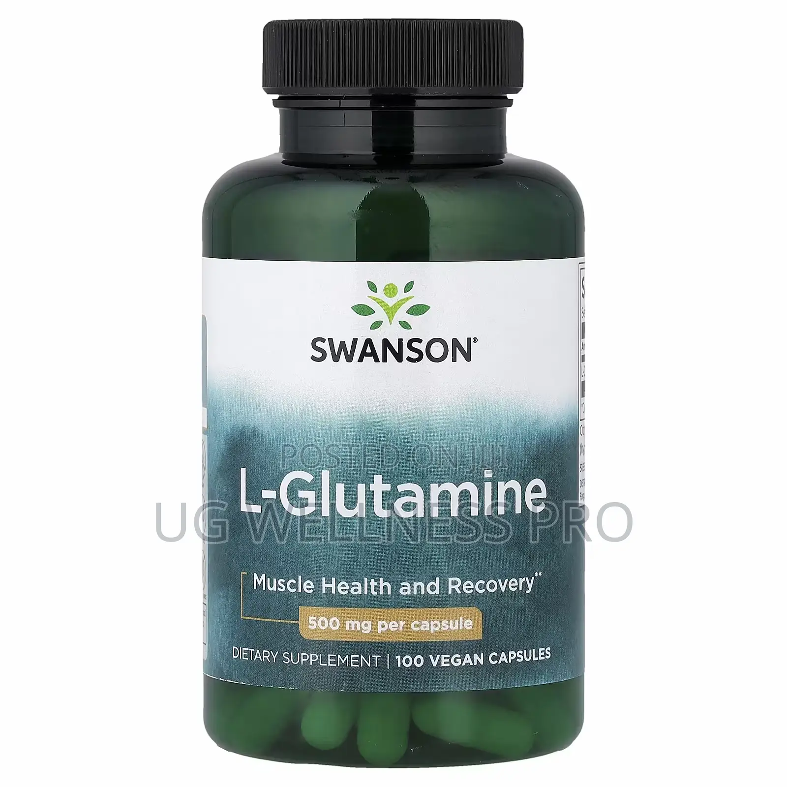 Swanson L-Glutamine, 500 Mg, 100 Vegan Capsules.