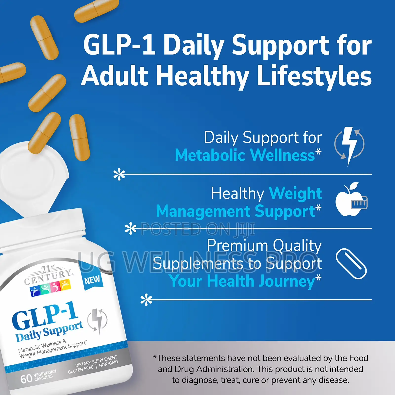 21st Century Glp‐1, 60 Vegetarian Capsules. Weight Management