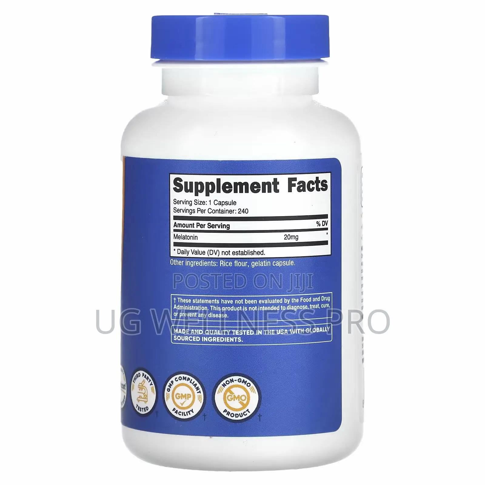Nutricost Melatonin, 20 Mg, 240 Capsules. Sleep Support