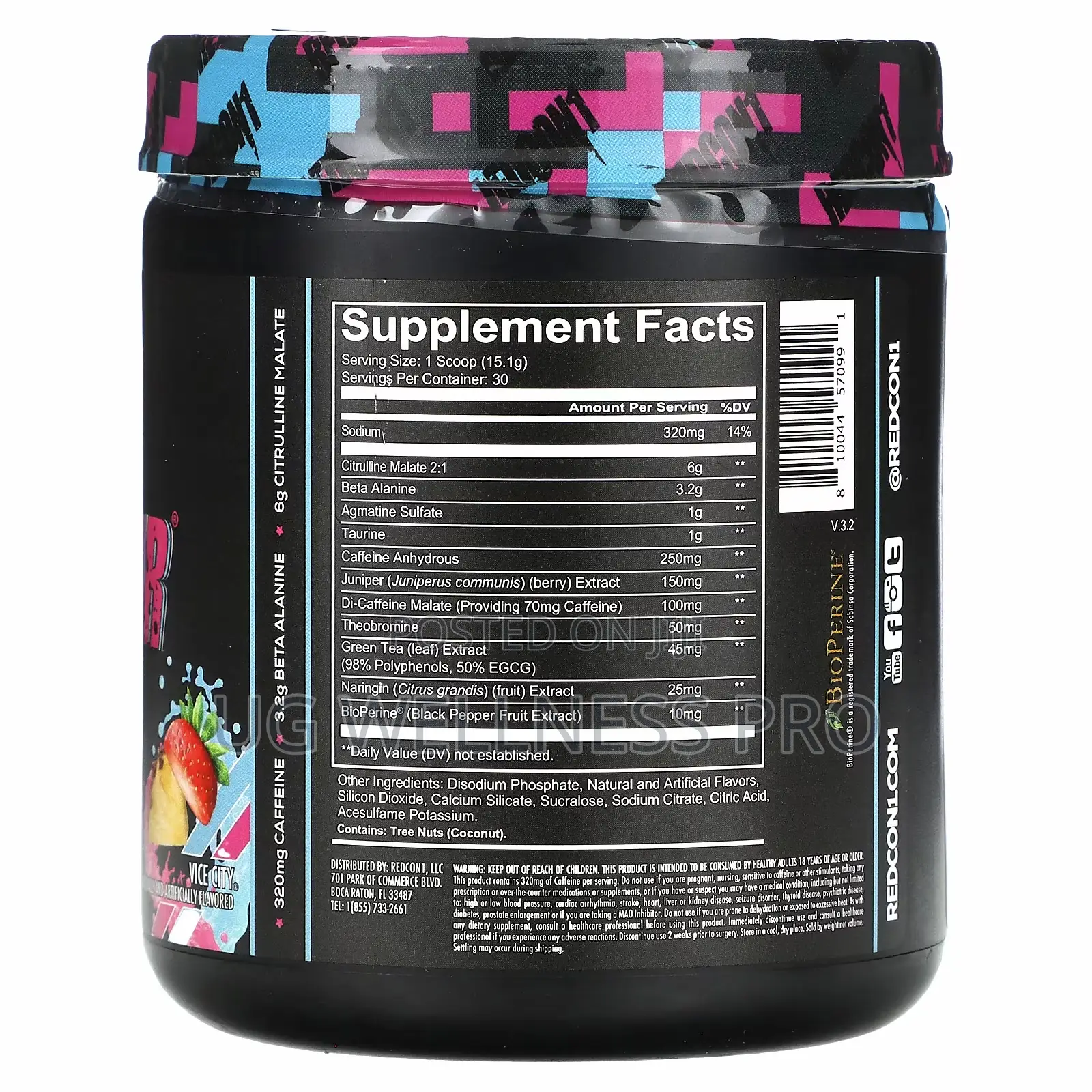 Total War Pre-Workout, Vice City Strawberry Pina Colada (30 Servings)