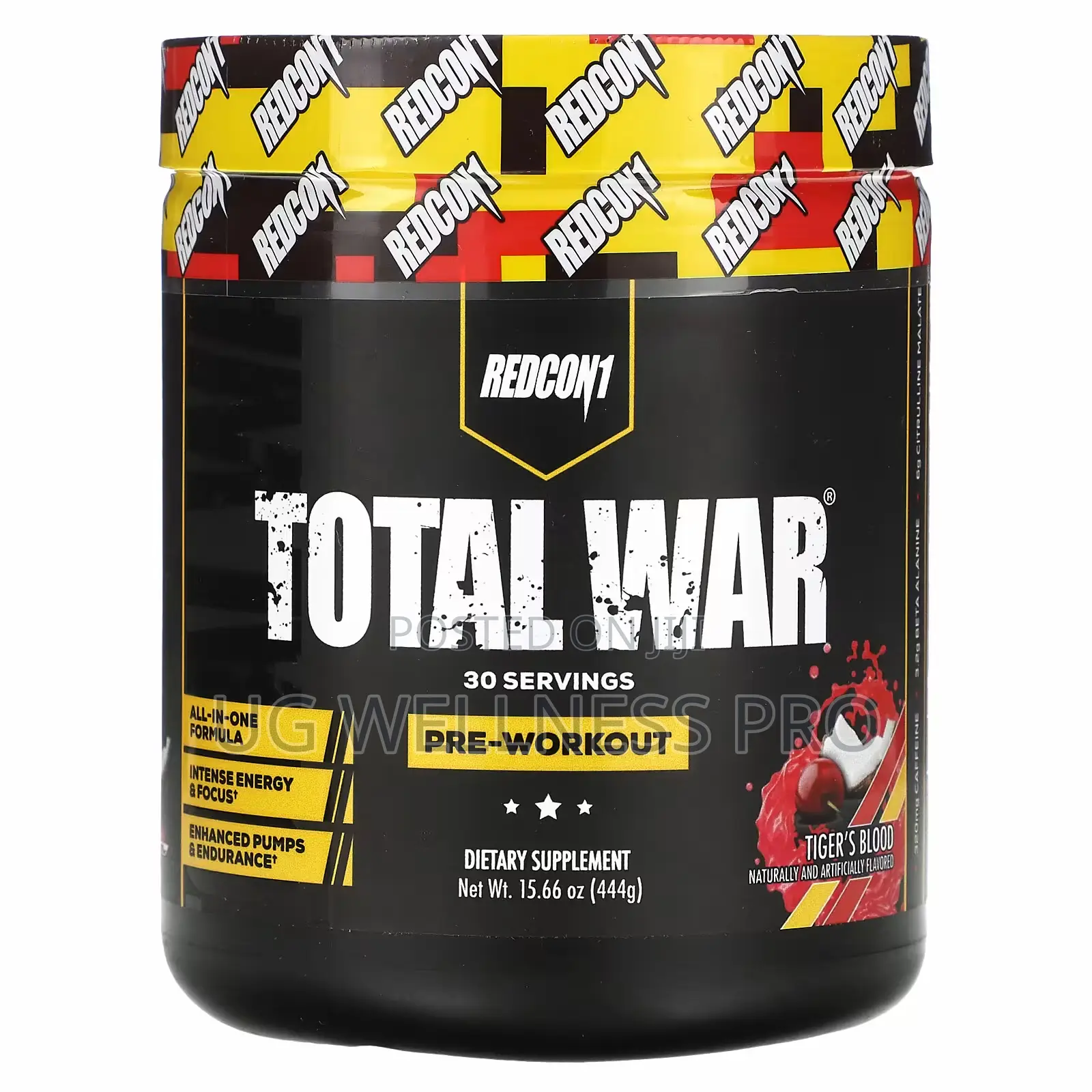 Total War Pre-Workout, Tiger's Blood Cherry Coconut (30 Servings)