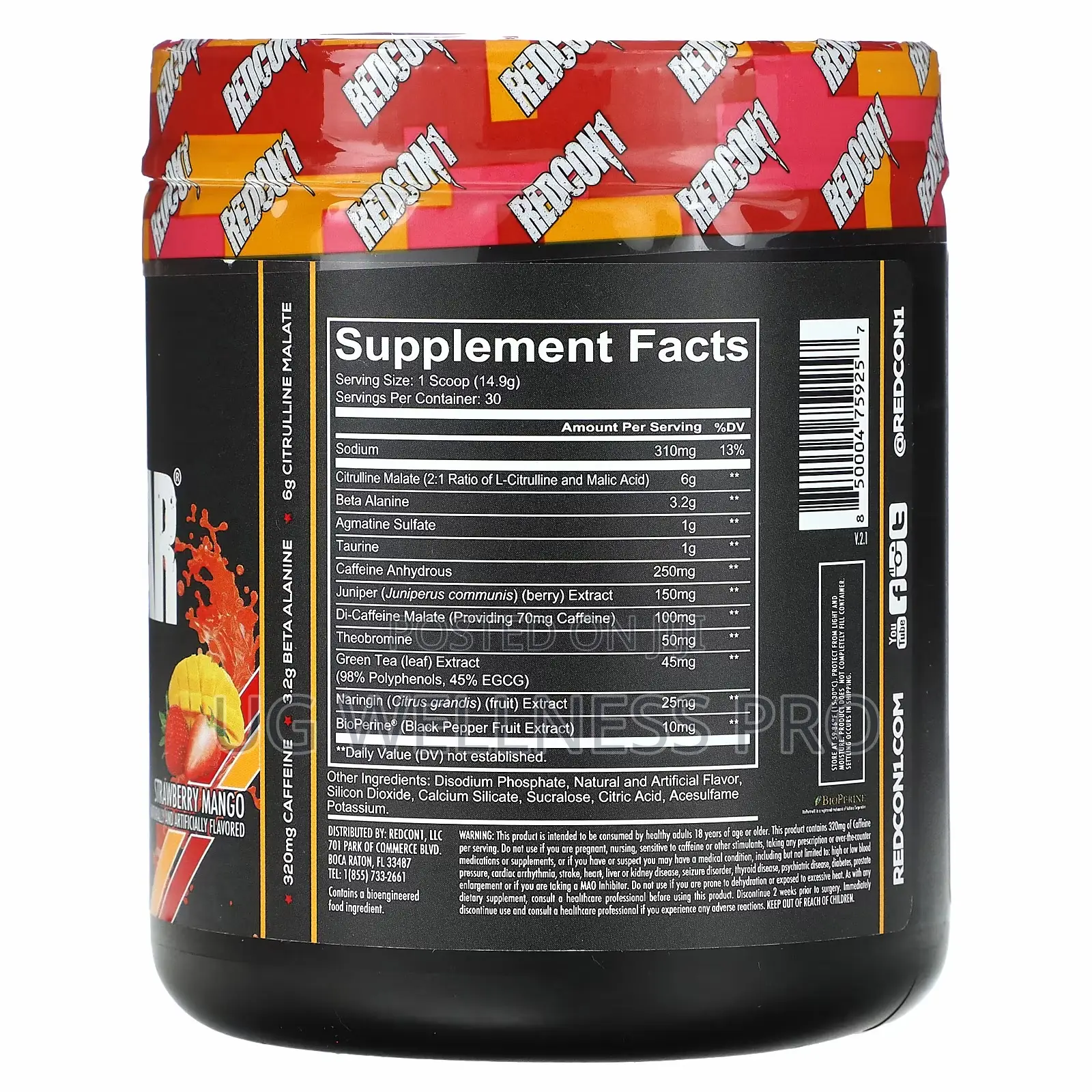 Total War Pre-Workout, Strawberry Mango (30 Servings)