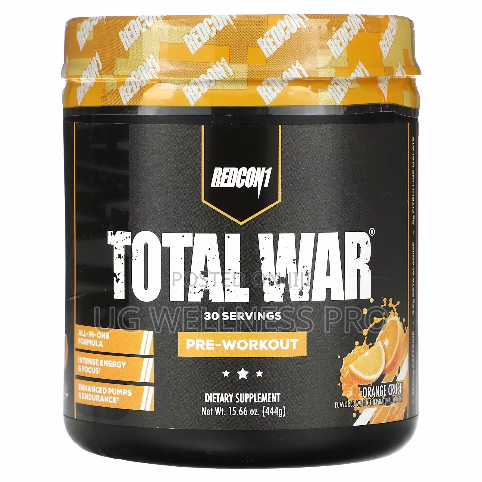 Total War, Pre-Workout, Orange Crush, 15.66 Oz 30 Servings