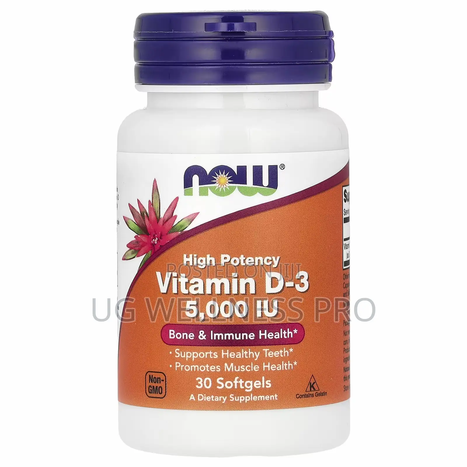 Now Foods Vitamin D3 D-3, High Potency, 5000 Iu, 30 Softgels