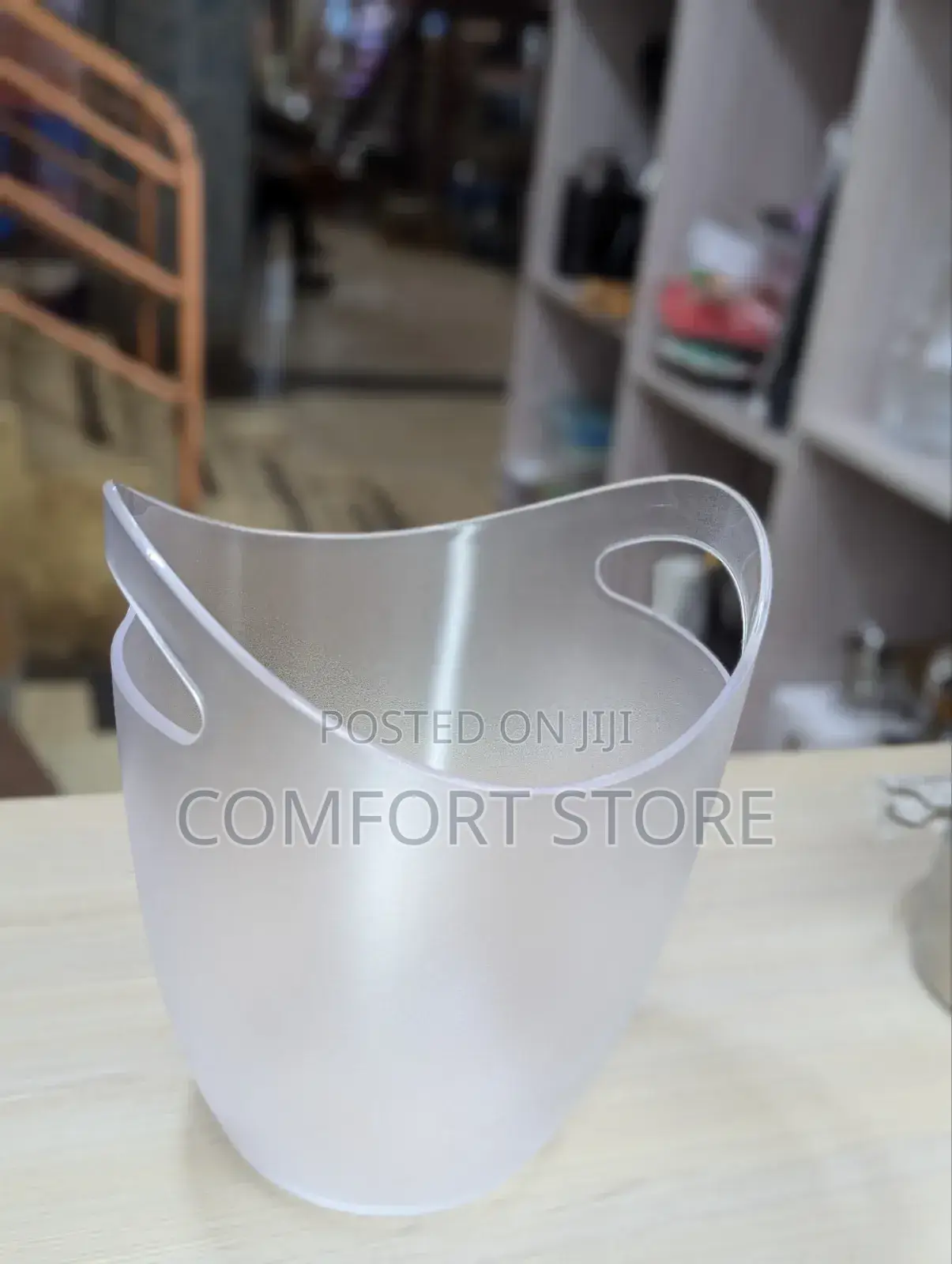 Double _Handled 4l Plastic Ice Bucket Transparent Shape for Beer