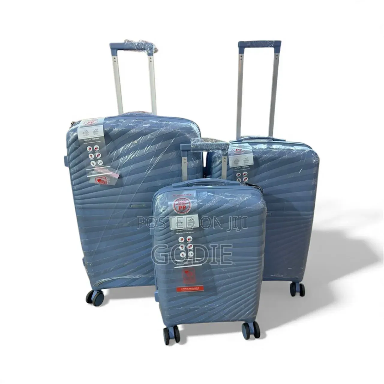 3-Piece Soft Rubber Suitcase Set