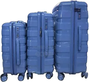3-Piece Soft Rubber Suitcase Set Featuring an 8-Wheel Spinner Design.