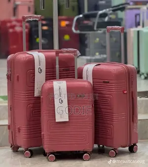 3-Piece Soft Rubber Suitcase Set Featuring an 8-Wheel Spinner Design