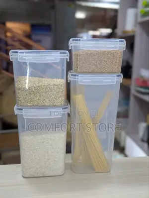 4 Set Rectangular Food Sealed Jar Kitchen Grain Storage Box
