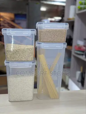 4 Set Rectangular Food Sealed Jar Kitchen Grain Storage Box