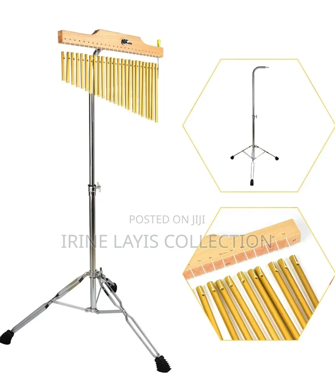 36-Note Bar Chime Percussion Instrument With an Adjustable Stand.