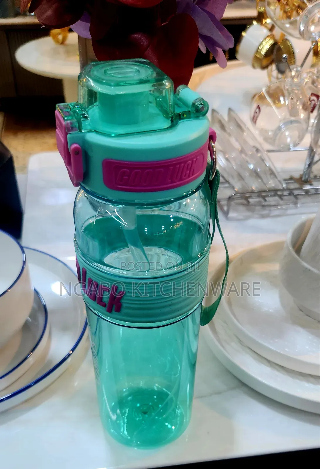 Juice Bottle With a Straw