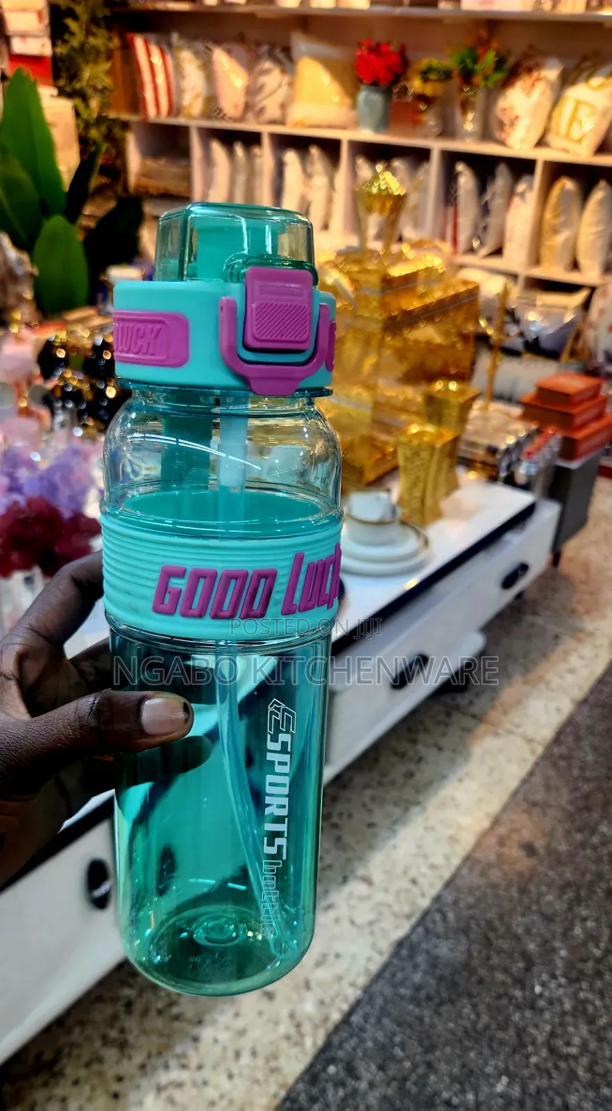 Juice Bottle With a Straw