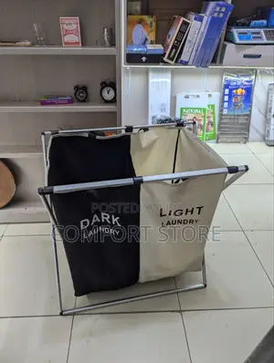 Laundry Basket Clothes Hamper Organizer Sorter Storage Foldable 2area