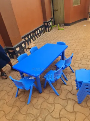 Italic Kids Plastic Table and 6chairs Kids Plastic Table and Chairs