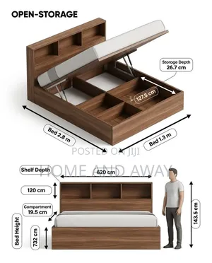 Storage Wooden Beds in Any Colour or Size From 1,600,000/- Order Now