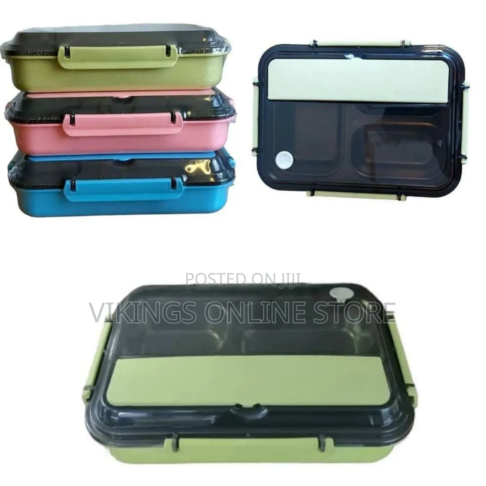 Multi-Compartment Lunch Box With Secure Lid - Multicolor