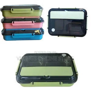 Multi-Compartment Lunch Box With Secure Lid - Multicolor