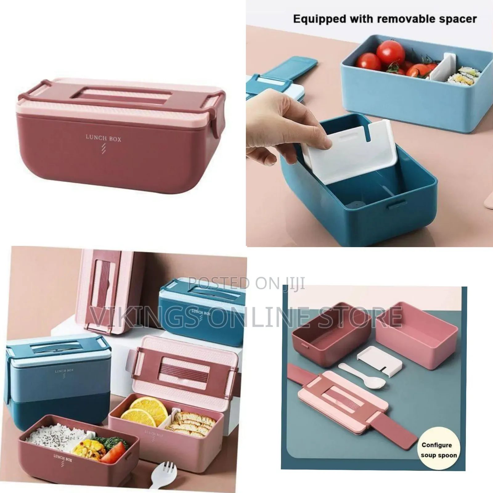 Contemporary Bento-Style Lunch Box With Integrated Handle - Multicolor