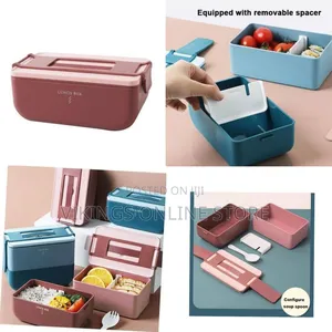 Contemporary Bento-Style Lunch Box With Integrated Handle - Multicolor