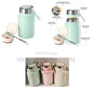 Premium Insulated Stainless Steel Food Jar With Folding Spoon