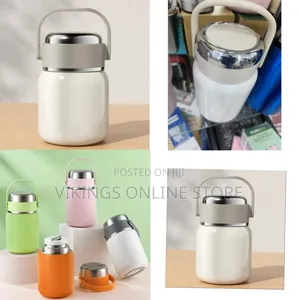 Insulated Stainless Steel Food Jar With Carry Handle - Multicolor