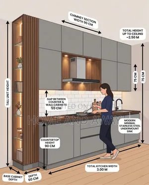 Flat Kitchen Cabinets From 825,000/- Per Running Meter in Any Colour