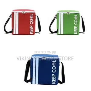 Insulated Portable Cooler Bag With Shoulder Strap - Multicolor