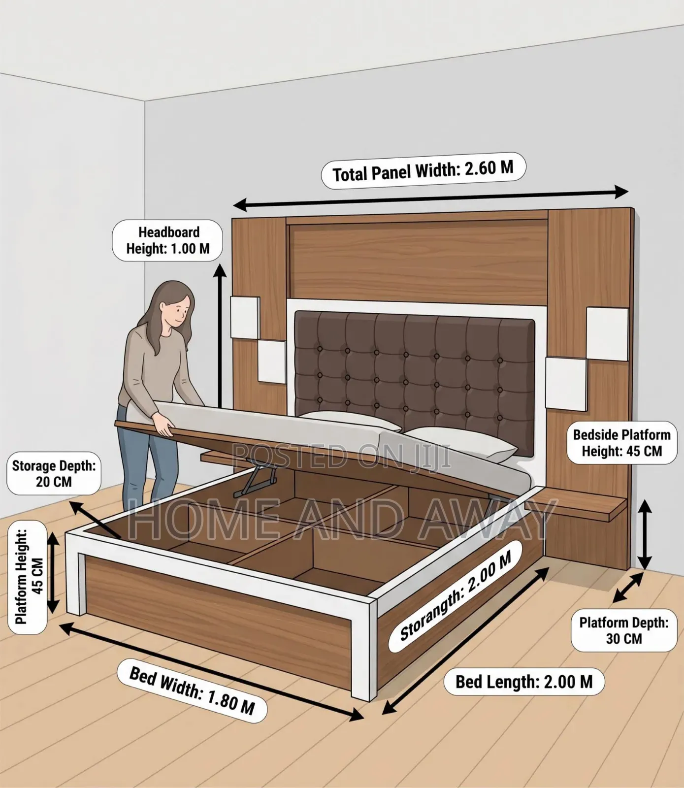 Wall Panel King-Size Wooden Beds Order Now Any Design