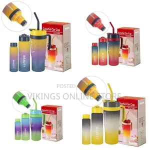 3 Pieces Plastic Colorful Car Cups