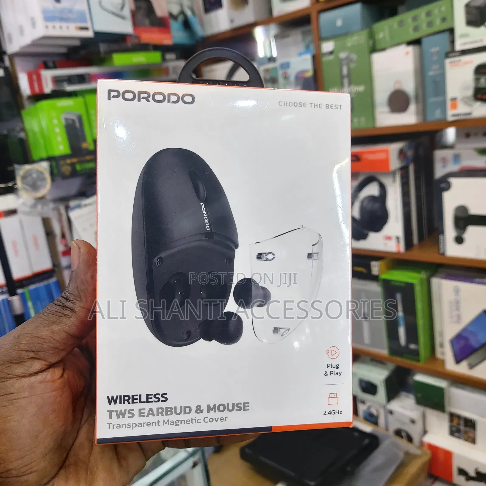 Porodo Wireless Mouse With TWS Earbuds
