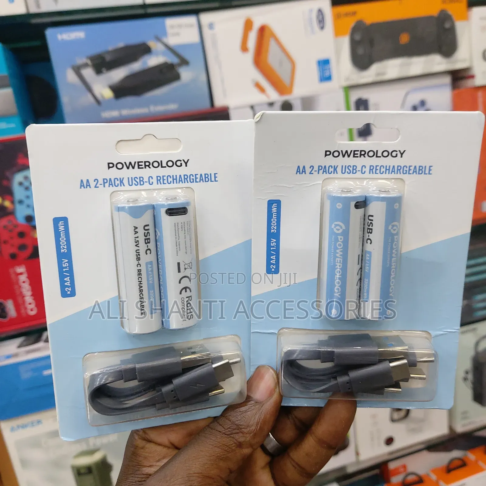 Powerology Aa 2 Pack Usb-C Rechargeable Batteries
