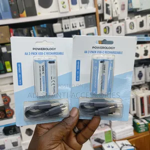 Powerology Aa 2 Pack Usb-C Rechargeable Batteries