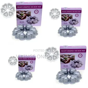 6 Grid Novelty Heart Nonstick Cake Pan Strawberry Shortcake Baking Pan