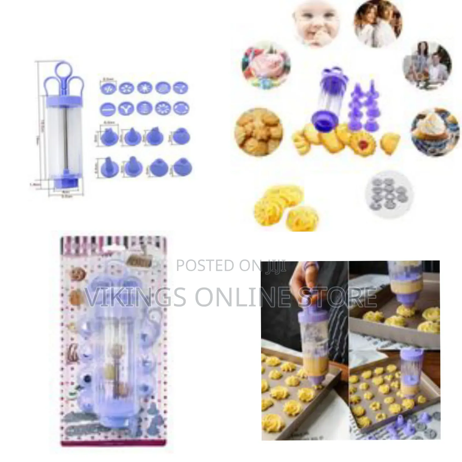 Cookie Press Maker Gun Kit Biscuit Maker Cake Decorating Set -Blue
