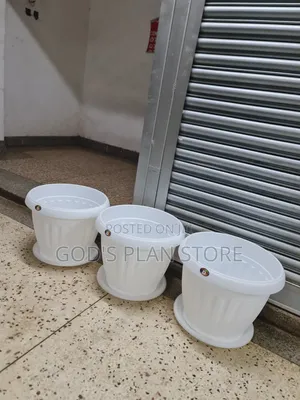 40cm Diameter Plastic Flower Pots Plastic Flower Pots (White)
