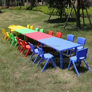 Different Colors Set Plastic Study Kids Table and Chairs