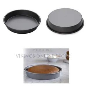 24cm Nonstick Round Cake Baking Pan Mould Tray, Black