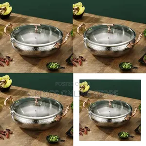 36 Cm Stainless Steel Casserole Dish Serving Royal Handi Stylish Glass