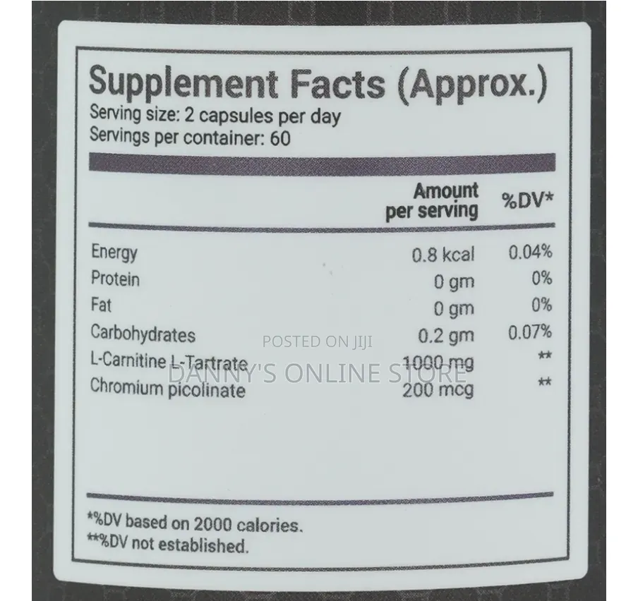 L Carnitine 1000mg With Chromium Picolinate, 120 Capsules