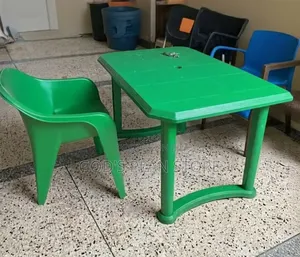 Dining Plastic Table and Chair Set Green