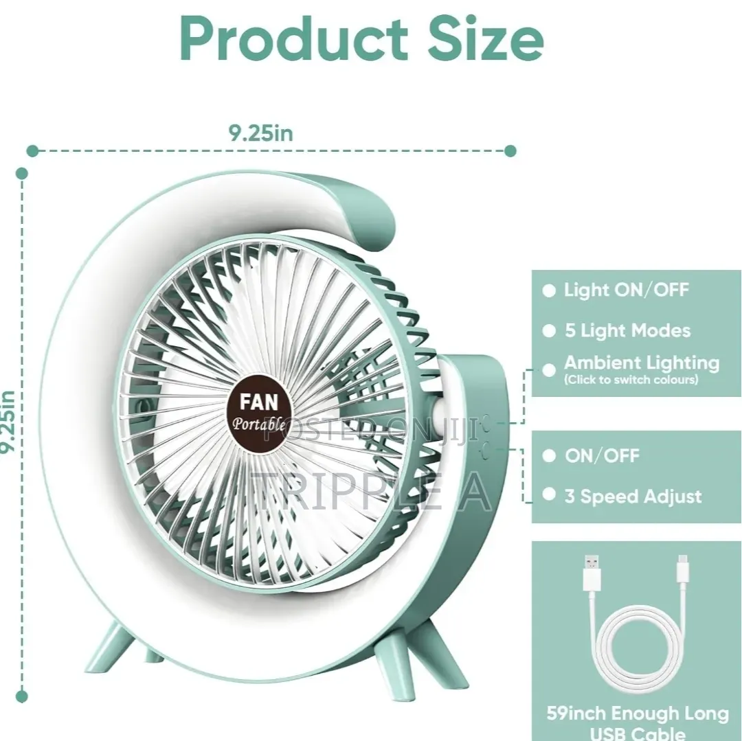 G-Shaped 7 Colorful Led Night Desktop Fan