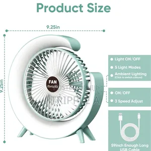 G-Shaped 7 Colorful Led Night Desktop Fan
