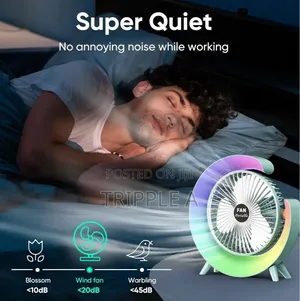 G-Shaped 7 Colorful Led Night Desktop Fan