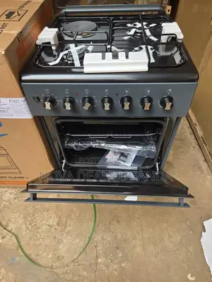 Pixel 60x60 Freestand Black Cooker 3 Gas+1 Electric With Electric Oven