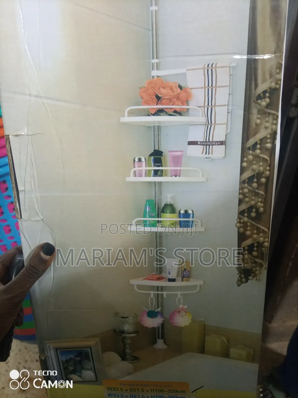 4-tier Adjustable Telescopic Bathroom Corner Shower Organizer