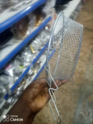 Silver Stainless Steel French Fries Serving Basket. ]
