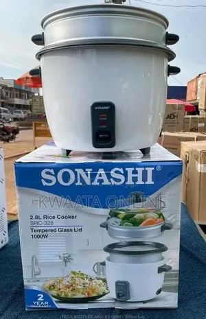 2.8l Rice Cooker With Steamer Sonashi SRC-328 Tempered Glass Non-Stick