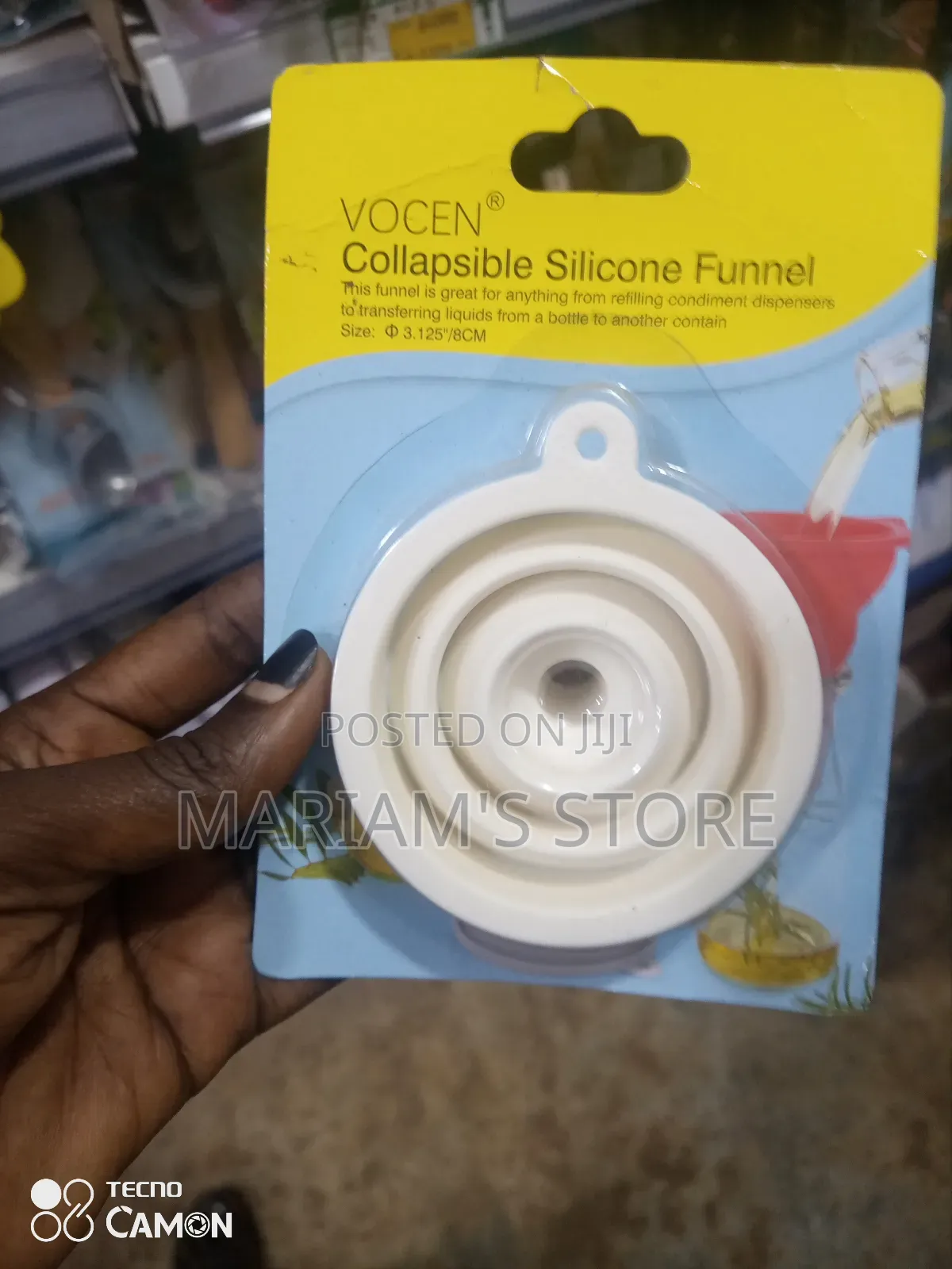 White Collapsible Silicone Funnel,For Transferring Liquids